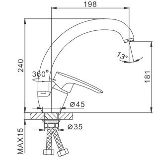 Смеситель для раковины Frap F41701-B хром